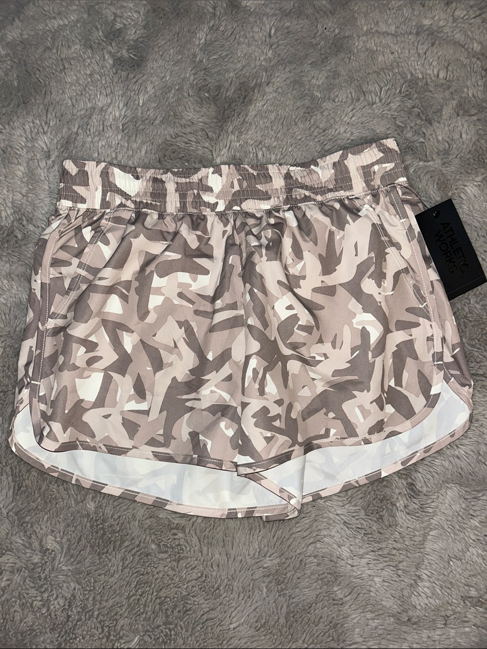 Athletic Works Women's Taupe Camo Athletic Shorts